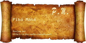Pikó Máté névjegykártya